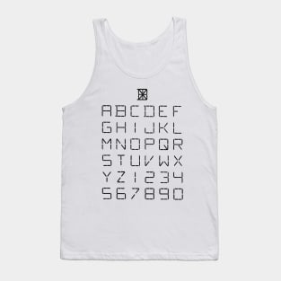 Font of Characters Vintage Patent Hand Drawing Tank Top